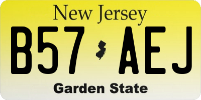 NJ license plate B57AEJ