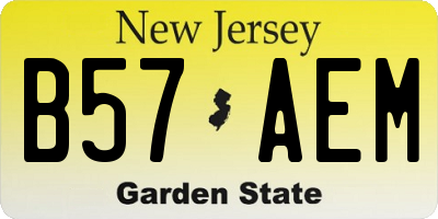 NJ license plate B57AEM