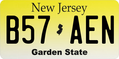 NJ license plate B57AEN