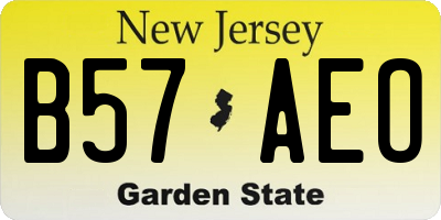 NJ license plate B57AEO