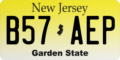 NJ license plate B57AEP