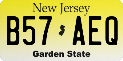 NJ license plate B57AEQ