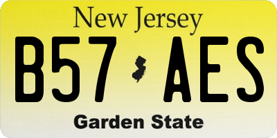 NJ license plate B57AES