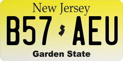 NJ license plate B57AEU