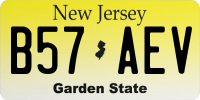 NJ license plate B57AEV