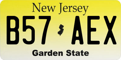 NJ license plate B57AEX