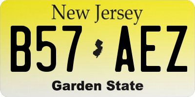 NJ license plate B57AEZ