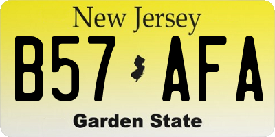 NJ license plate B57AFA