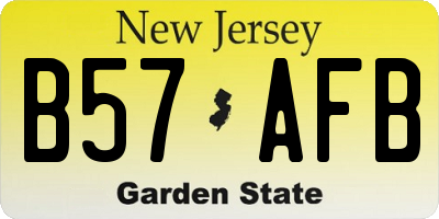 NJ license plate B57AFB