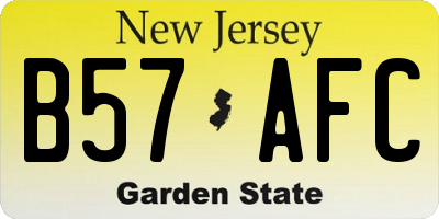 NJ license plate B57AFC