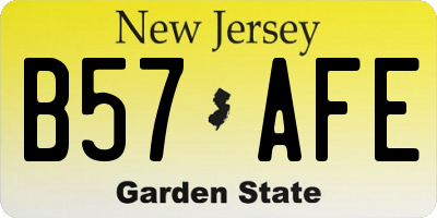 NJ license plate B57AFE