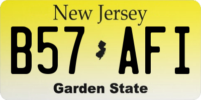 NJ license plate B57AFI