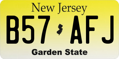NJ license plate B57AFJ