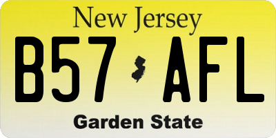 NJ license plate B57AFL