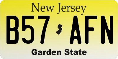 NJ license plate B57AFN