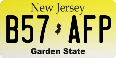 NJ license plate B57AFP