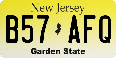 NJ license plate B57AFQ