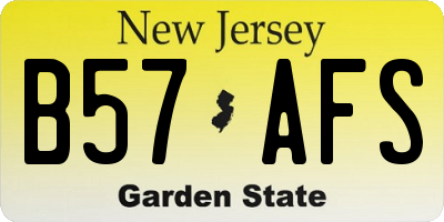 NJ license plate B57AFS