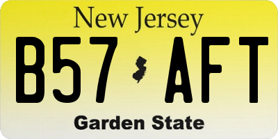 NJ license plate B57AFT