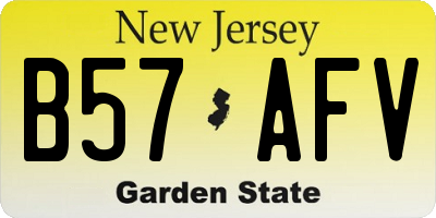 NJ license plate B57AFV