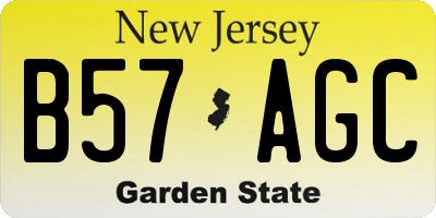 NJ license plate B57AGC
