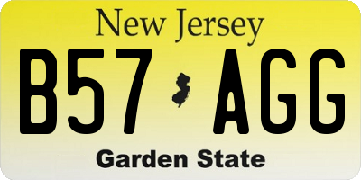 NJ license plate B57AGG
