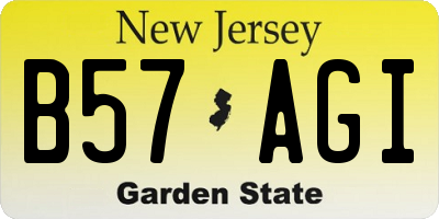 NJ license plate B57AGI