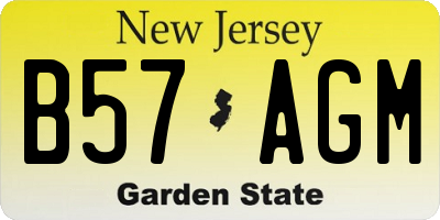 NJ license plate B57AGM