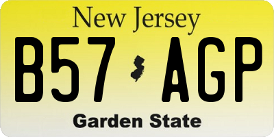 NJ license plate B57AGP