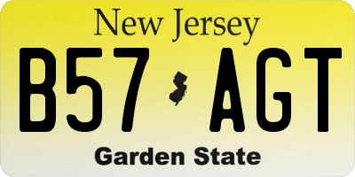 NJ license plate B57AGT