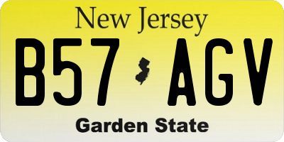 NJ license plate B57AGV