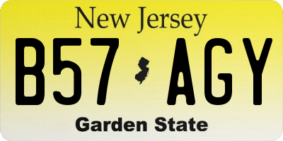 NJ license plate B57AGY