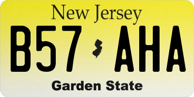 NJ license plate B57AHA