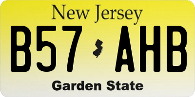 NJ license plate B57AHB