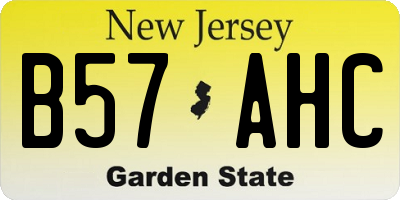 NJ license plate B57AHC