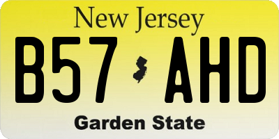 NJ license plate B57AHD