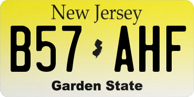 NJ license plate B57AHF