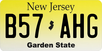 NJ license plate B57AHG
