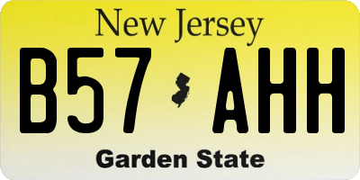 NJ license plate B57AHH