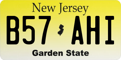 NJ license plate B57AHI