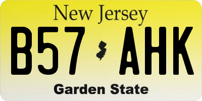 NJ license plate B57AHK
