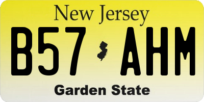 NJ license plate B57AHM