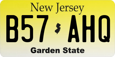 NJ license plate B57AHQ