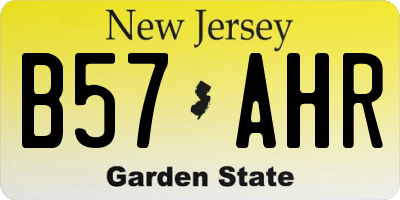 NJ license plate B57AHR