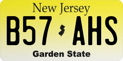 NJ license plate B57AHS