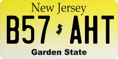 NJ license plate B57AHT