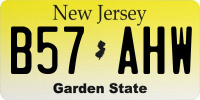 NJ license plate B57AHW