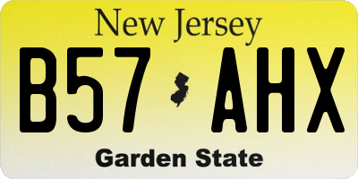 NJ license plate B57AHX