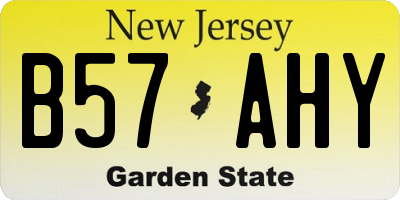 NJ license plate B57AHY