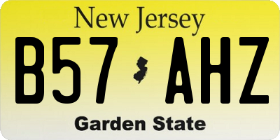 NJ license plate B57AHZ
